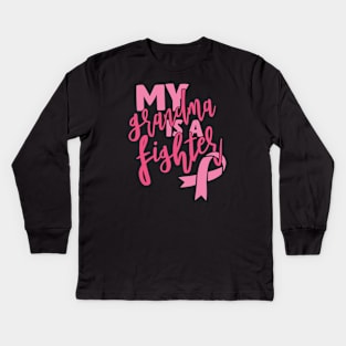 My grandma is a fighter Kids Long Sleeve T-Shirt